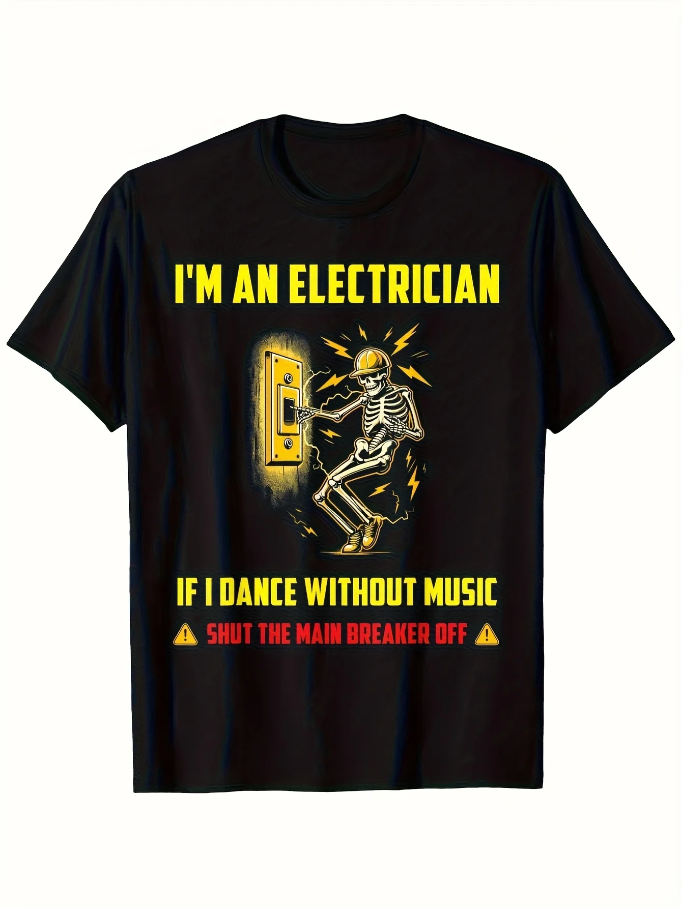 Un t-shirt amusant sur le thème de l'électricien pour femmes, imprimé avec le slogan « Je suis électricien. » Je ne peux pas danser sans musique. Top Y2K