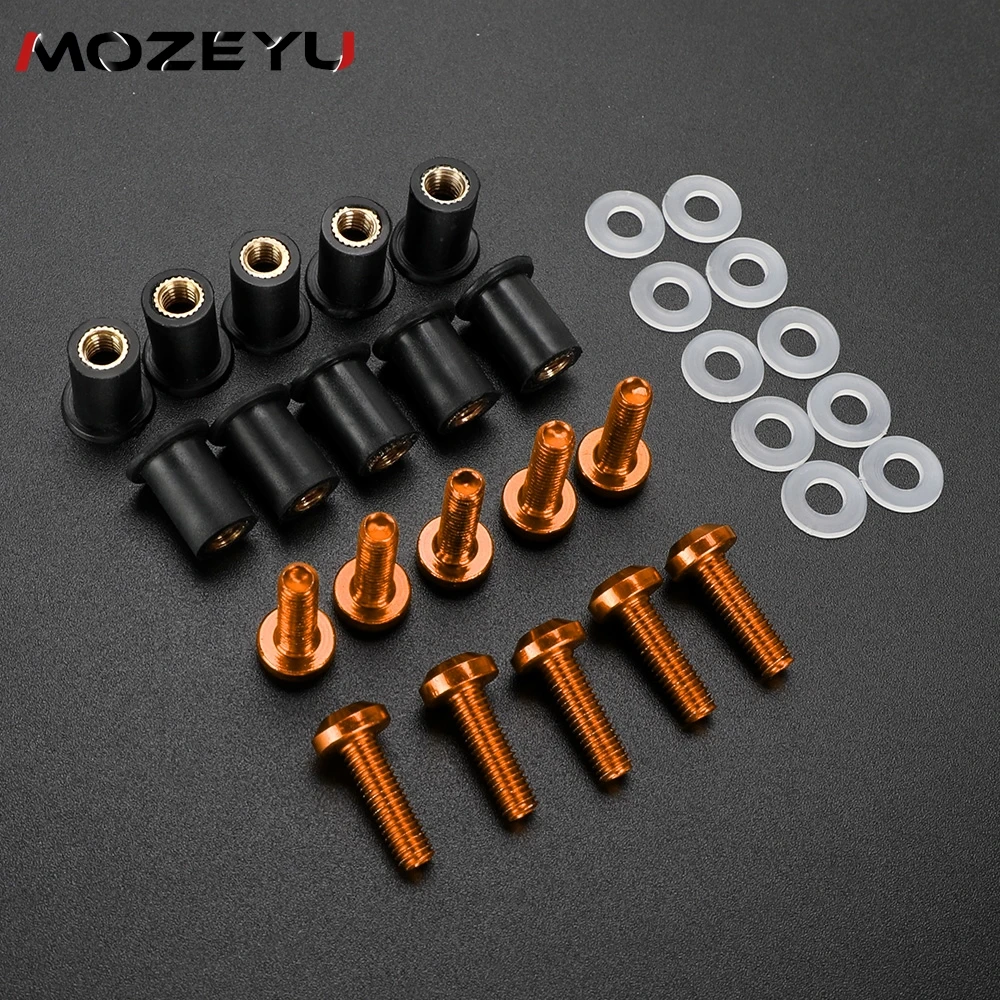 5 MILLIMETRI 10PCS Carenatura Bulloni Kit Parabrezza Vite Dadi In Gomma Per Honda XADV X ADV X-ADV Integra 750 FORZA-125 250 300 Accessori
