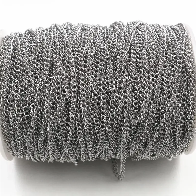 5 متر/وحدة لا تتلاشى أبدا الفولاذ المقاوم للصدأ عقد ذهب سلاسل السائبة DIY بها بنفسك النتائج مجوهرات صنع المواد اللوازم اليدوية