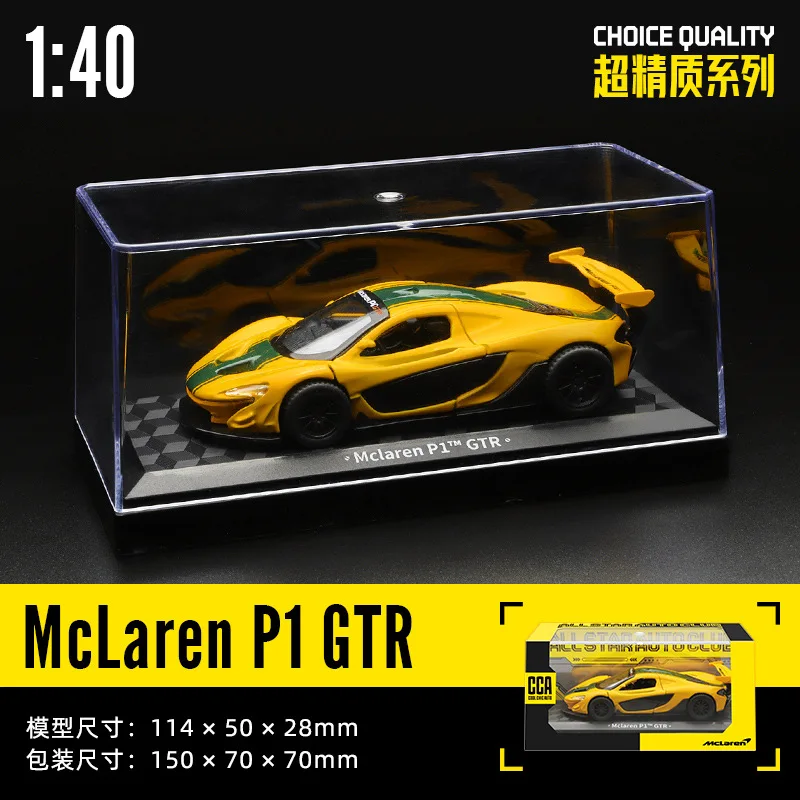 CCA 1/43 Alloy Model Car McLaren P1 GTR Children Toys for Boys Diecast Vehicle Bentley Lamborghini Benz C63 Collection Kids Gift