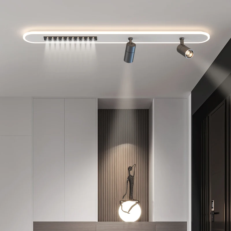 2026 Simple Long Strip Surface Mounted Ceiling Lights Nordic LED Track Spotlights Ceiling Lamps For Living Room Bedroom Dressing