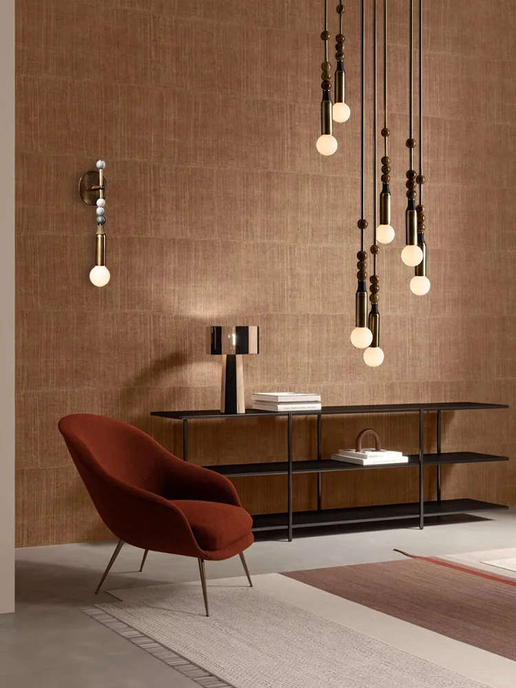 

Modern Retro Agate Marble Pendant Lights Elegant Copper Home-applicants LED Dimmable Indoor Lamps For Living Room