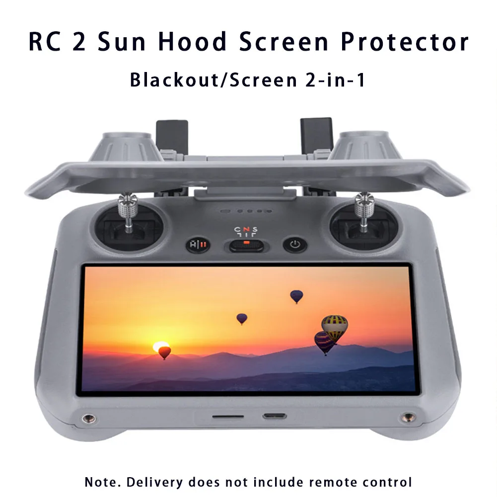 RC 2 Sun Hood Protective Cover + 2 Screen Protector + Lanyard Bundle for DJI Mini 4 Pro / Air 3 DJI RC 2 Controller Accessories