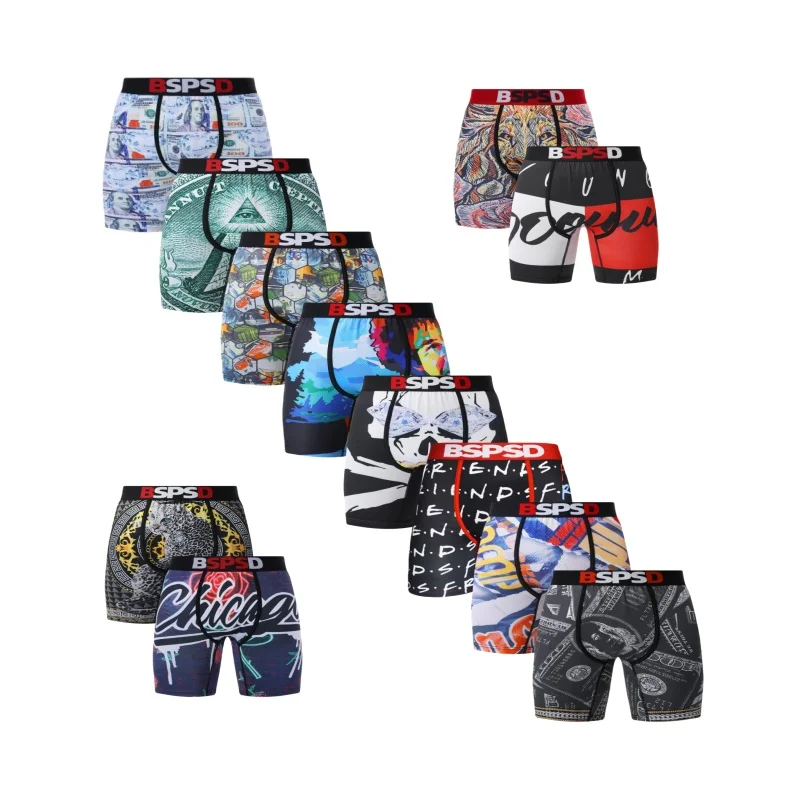 

Sexy Men Underwear Boxers Breathable and Sweat-Wicking Man Underpants Plus Size Print Mens Panties Trunks Men's Boxer Briefs