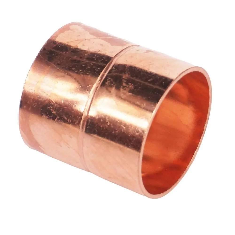 10PCS Copper Coupling Pipe Connector Equal Straight Weld Pipe Fitting Thermal Conductive End Feed Tube Fitting