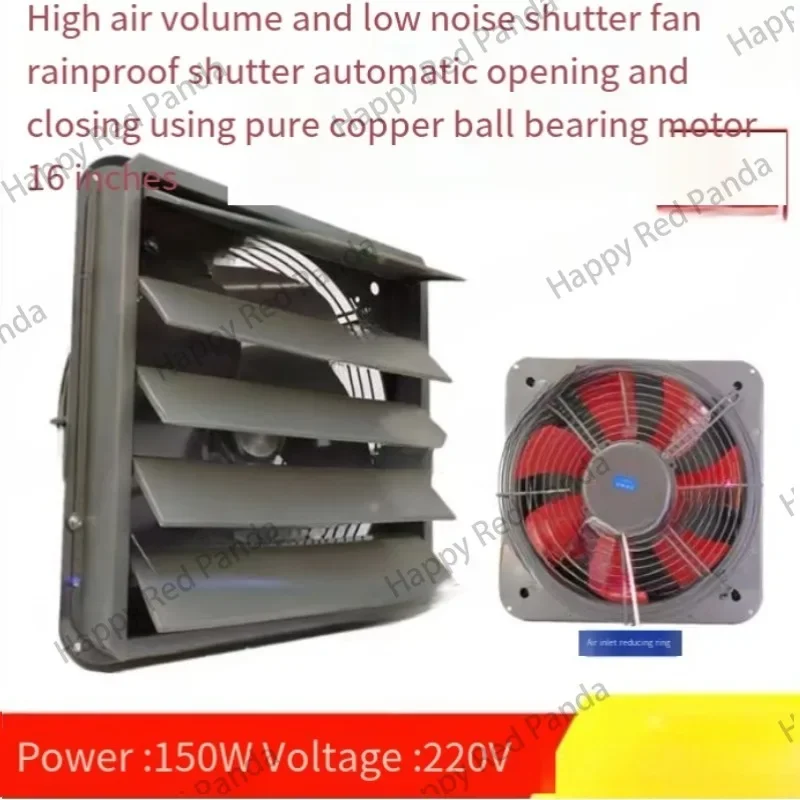 Exhaust Fan Ventilation 16 Cun Louver Type Wall Type Industrial Exhaust Strong Mesh Cover Axial Flow Fan