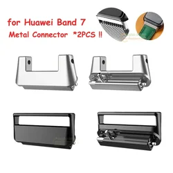 2pcs Connector for Huawei Band 7 Smartwatch Watch Adapter Band 7 Silicone Metal Milan Strap Stainless Steel Connectors 16mm