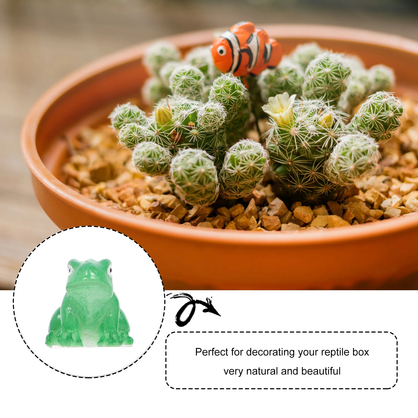

Resin Mini Frogs Aquarium Decor Simulated naments for Reptile Tank Bright Color Durable Easy Clean Lightweight Desktop Adornment