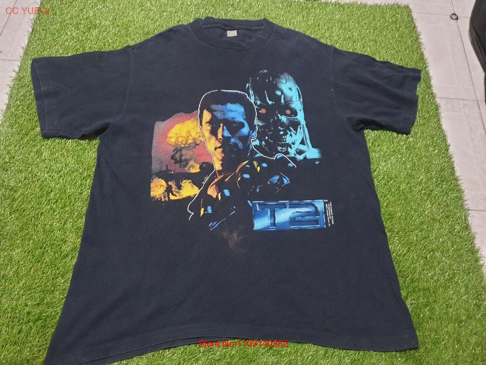 Vintage VTG Rare 1991 Terminator 2 Movie Promo T shirt Size XL 24*30.5 inch