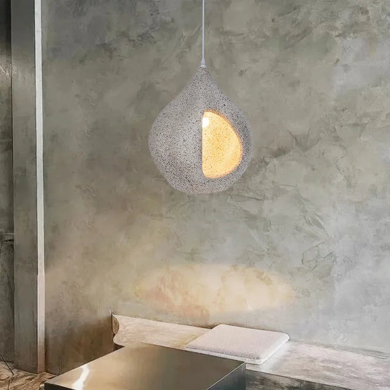 Wabi Sabi Led رمادي الحليب الشاي مقهى قلادة مصباح الأوروبي الرجعية ستار بقعة الأحمر تأثيث المنزل غرفة المعيشة غرفة نوم Droplight