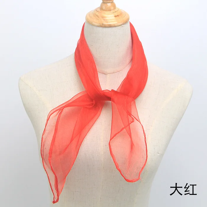 8 Colors 60*60CM Sheer Transparent Scarves for Girls Music Dance Scarf Candy Colors Women Outdoor Scarves