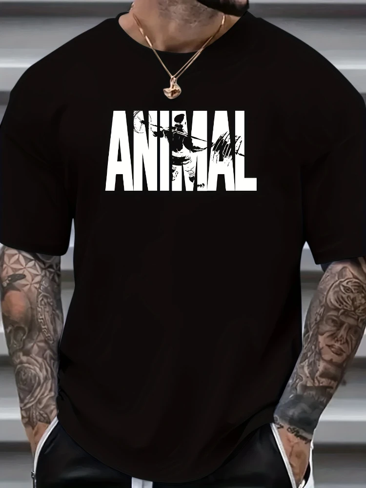 

Men's "animal" pattern 100% cotton short-sleeved printed O-neck printed T-shirt.