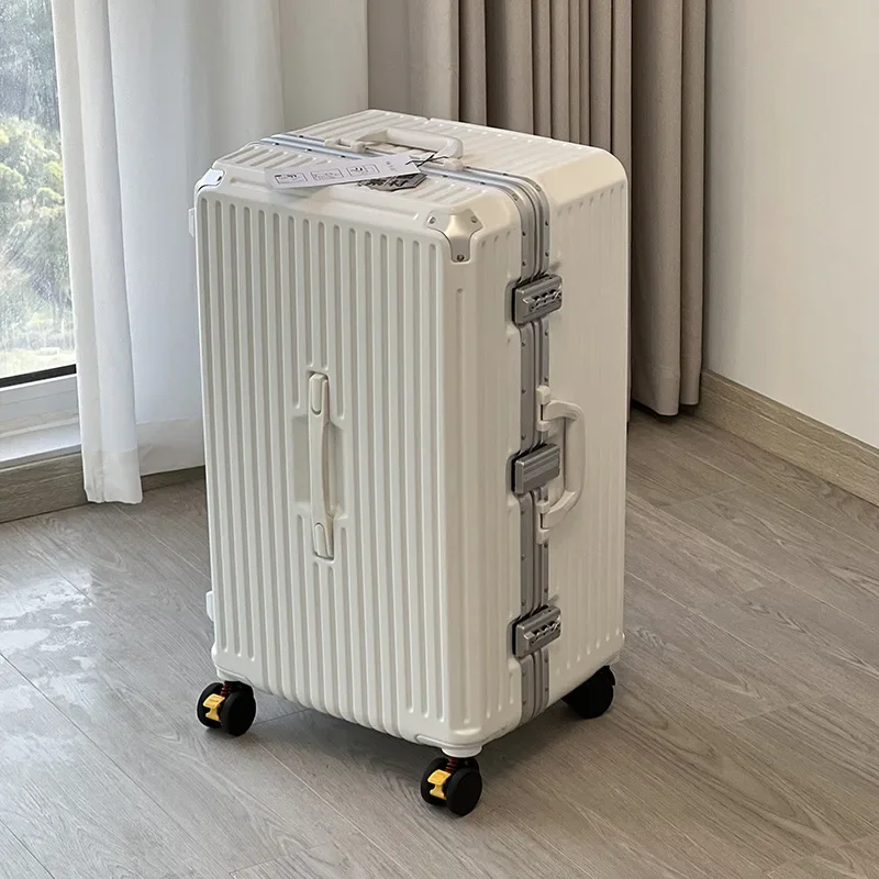 Trolley Luggage Aluminum Frame Rolling Luggage Case 20 24 26 28 inch Travel Suitcase on Wheels Combination Lock Carry on Luggage