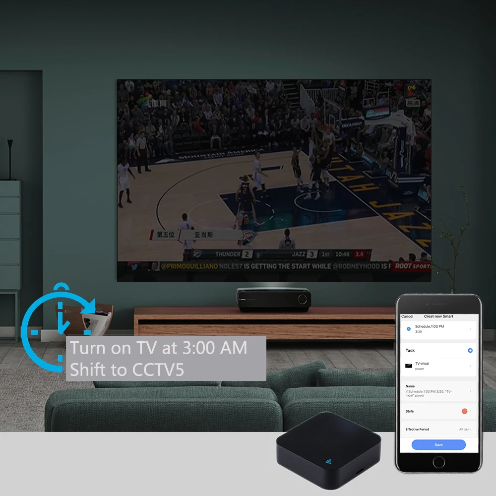 Telecomando IR Smart wifi Tuya a infrarossi universale per il controllo della casa intelligente per TV DVD AUD AC Funziona con Amz Alexa Google Home