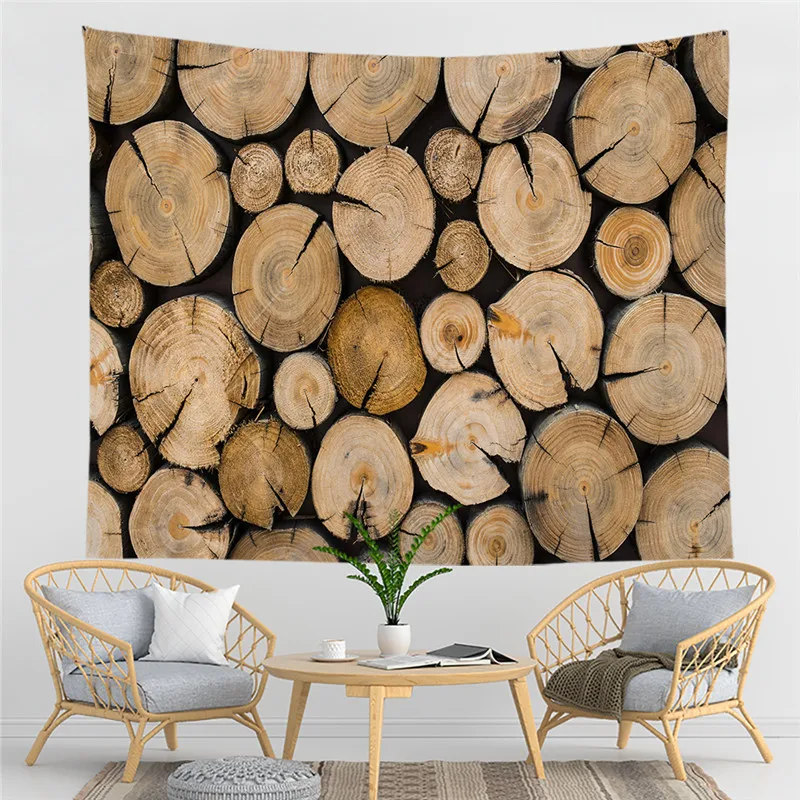 Geometric Wood Tapestry Northern Europe Style Wooden Tapestry For Boys Men Bedroom Decoration Countryside Farmhouse Wall Hanging