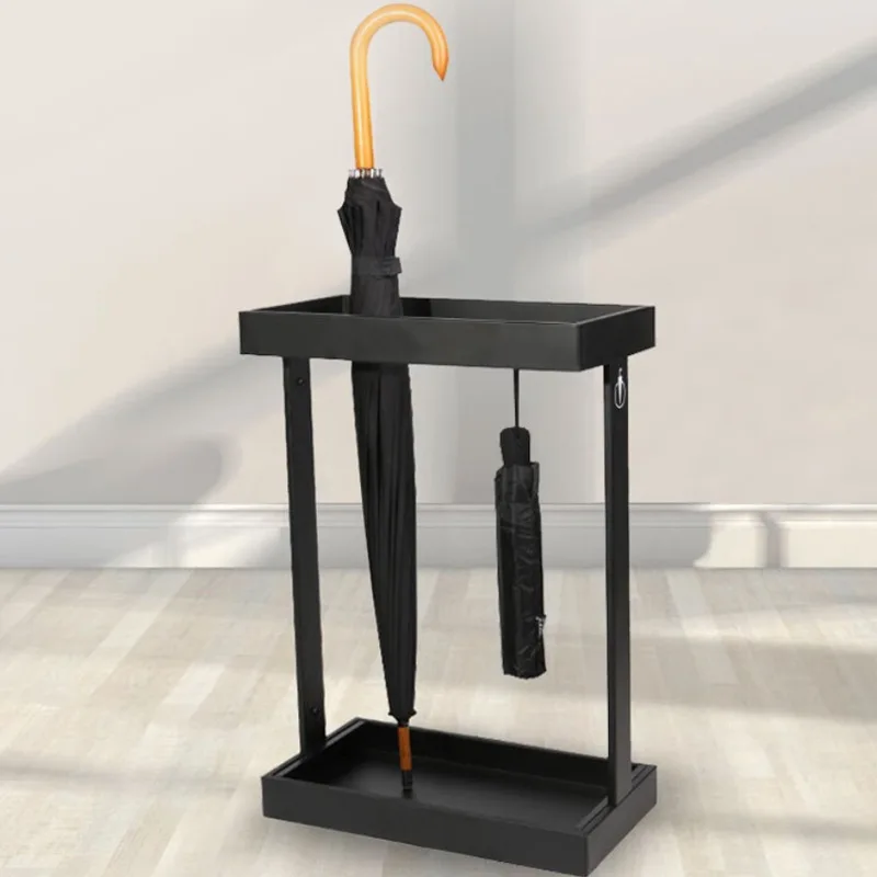 Powder-Coated Metal Umbrella Stand Or Storage Slots Black White Floor-Standing Drying Organizer Home Entryway Commercial Lobby
