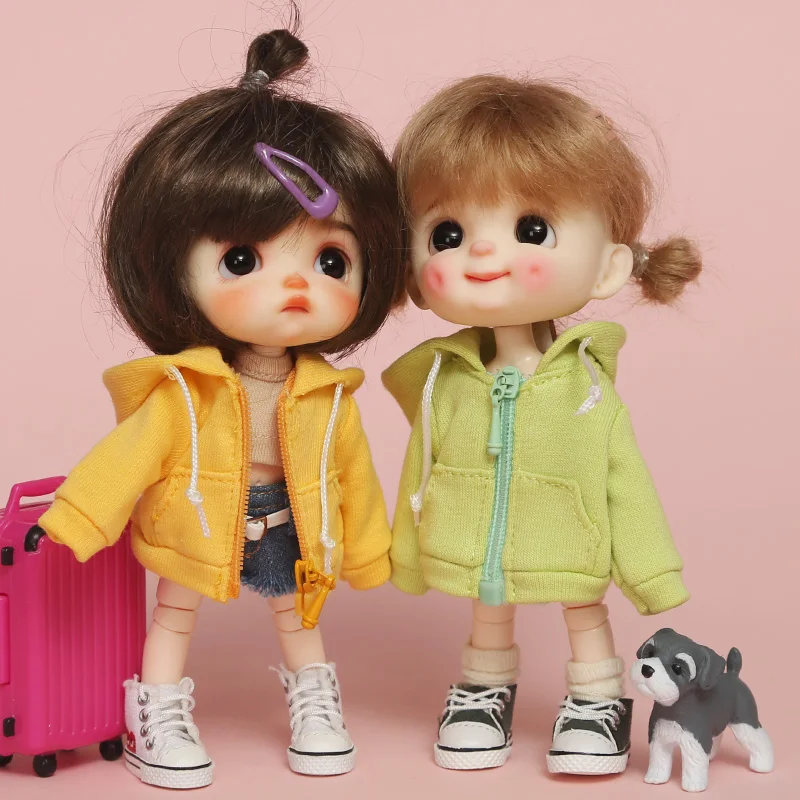 Ob11 Hooded Sweatshirt Pop Kleding Casual Hoodie Mode Met Rits Pop Accessoires Voor Obitsu11 Molly, Gsc Lichaam, 1/12 Bjd