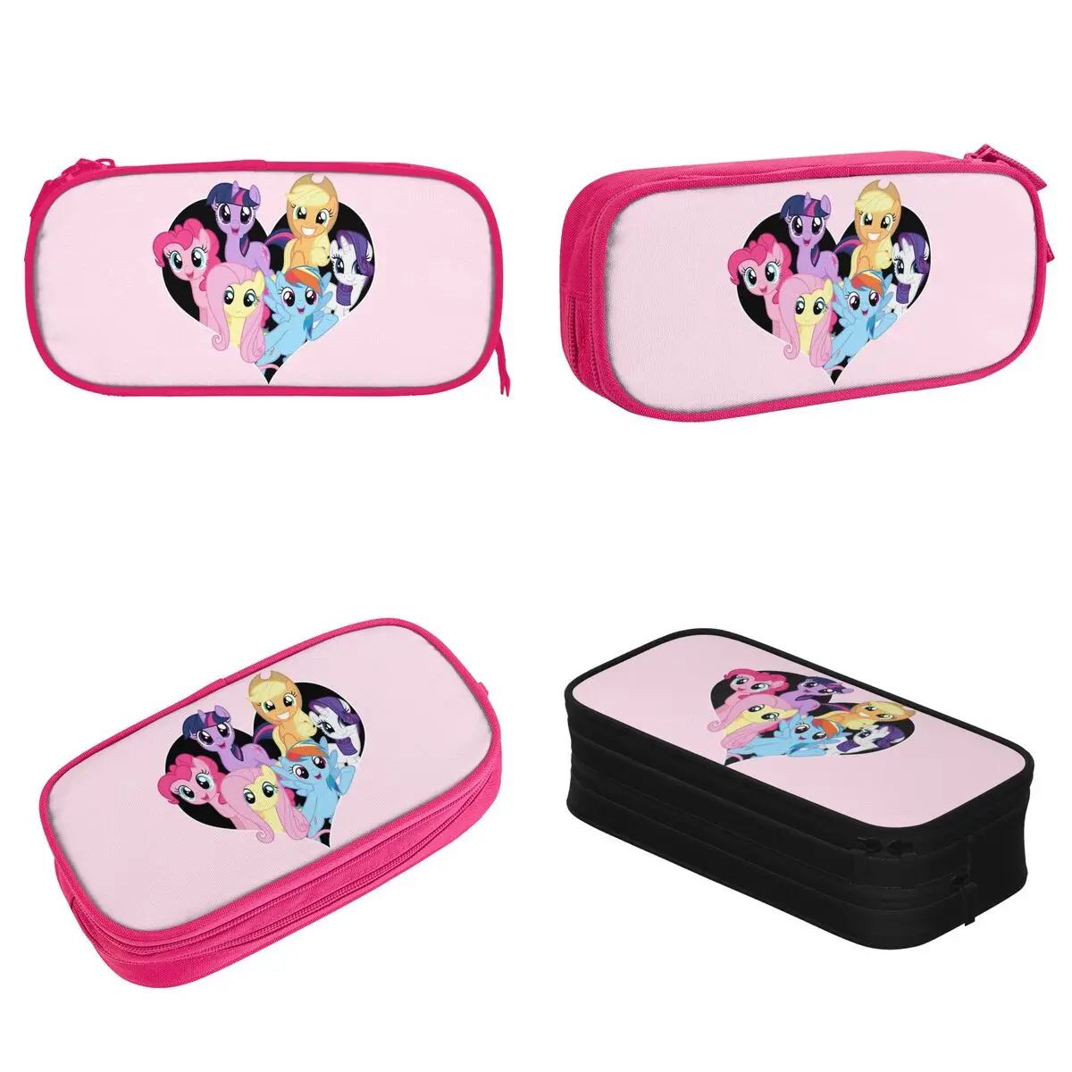 Imagem -02 - Rainbow Dash Pinkie Pie Pencil Cases Mlp Pen Bolsa Kids Large Storage Presente de Material Escolar Moda