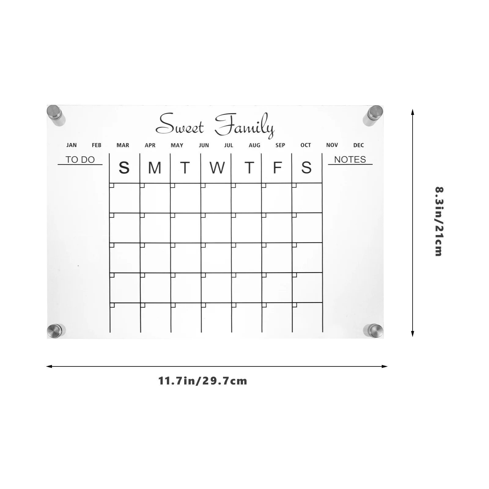 Weekly Desk Dry Erase Board Clear Acrylic Calendar Weekly Planner Magnetic Schedule Reusable Board Fridge Message Menu Gadgets