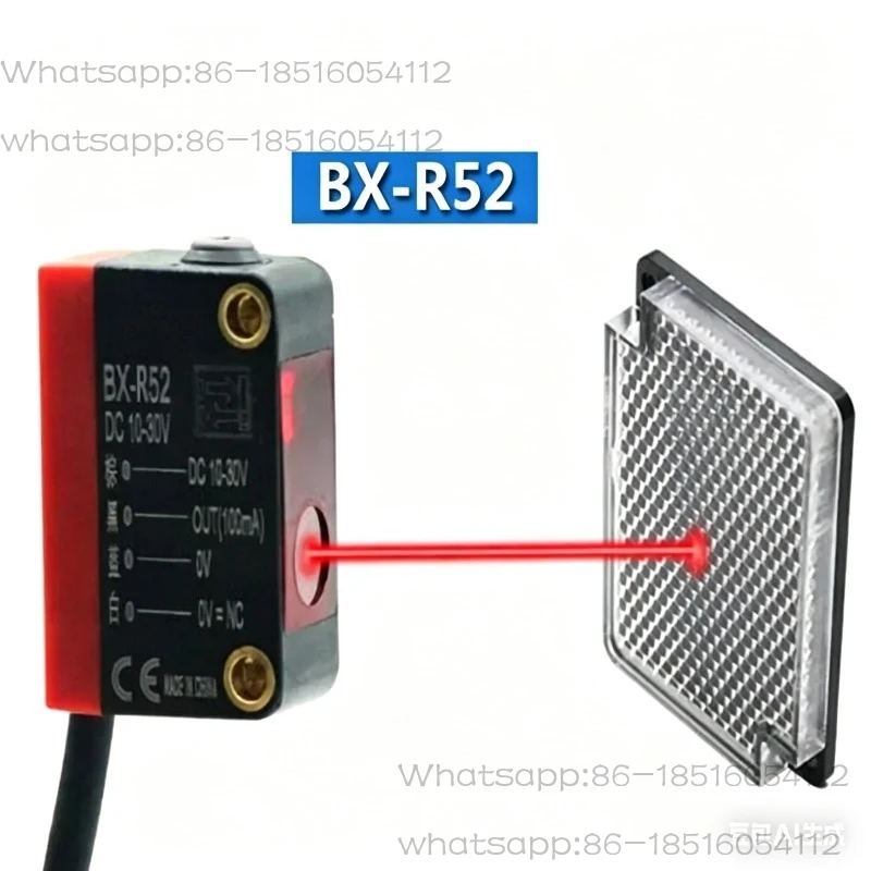 Switch of Mirror Retro Reflective Laser Sensor for Long-distance Condensing Point BX-R52 There Is No Blind Area At 0-10m