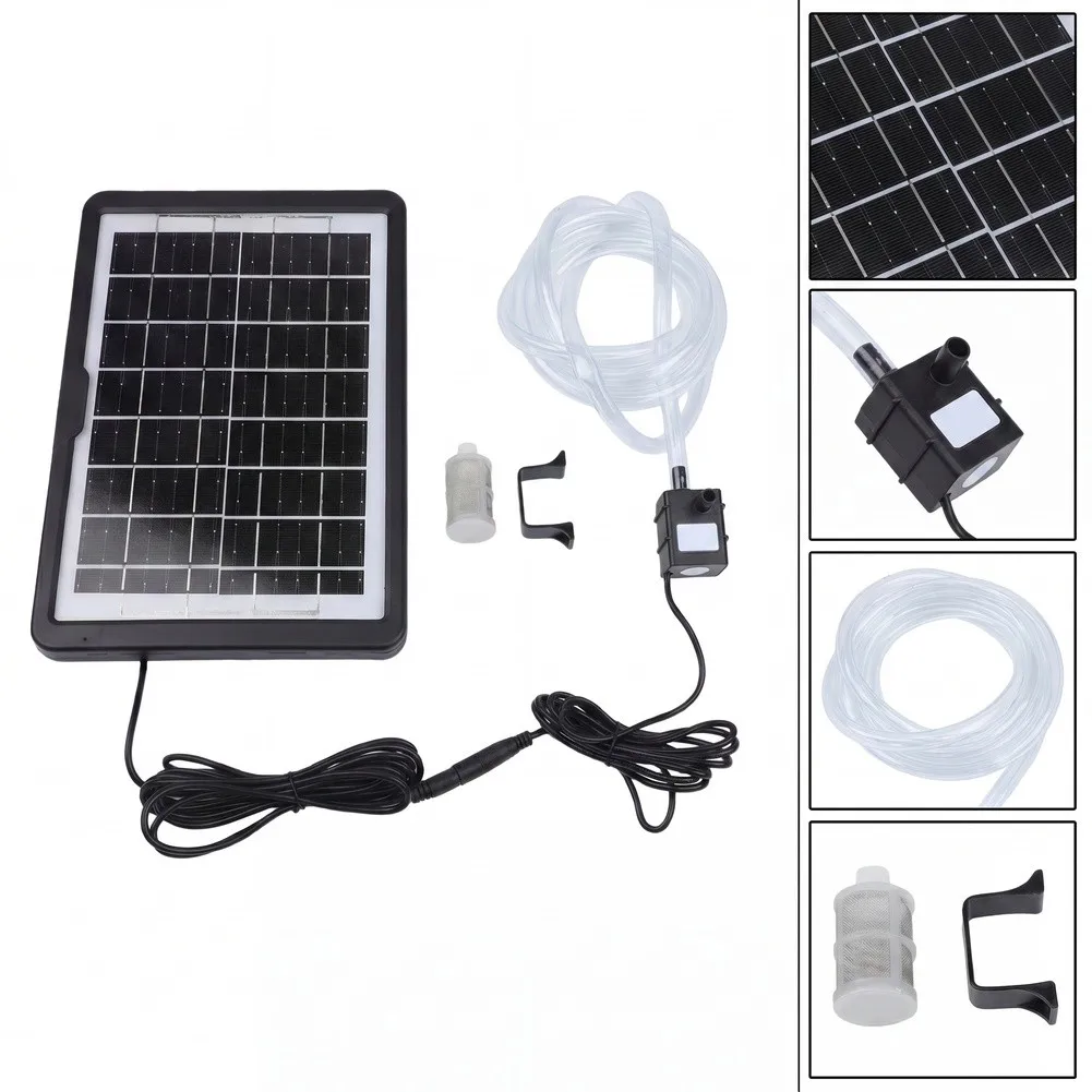6W Solar Powered Pump for Ponds and Rockeries Quiet Operation with Double Outlet for Efficient Oxygen Distribution