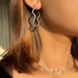 30MM Medium Sized Wave Band CZ Circle Hoop Earring For Women Gold Plated Wholesale 2024 New Fashion Jewelry