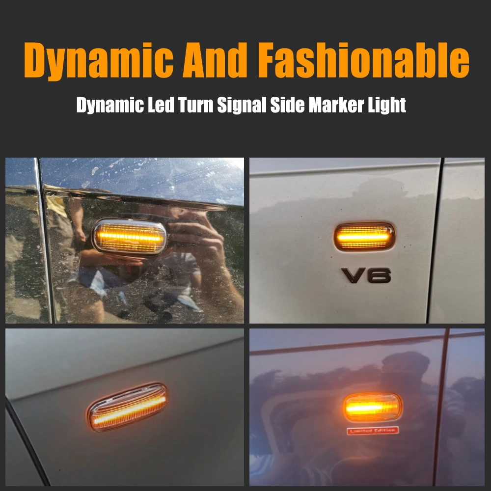 Flowing LED Dynamic Turn Signal Light For Audi A3 S3 8P A4 B6 B8 B7 S4 RS4 A6 S6 C5 Side Marker Flashing Indicator