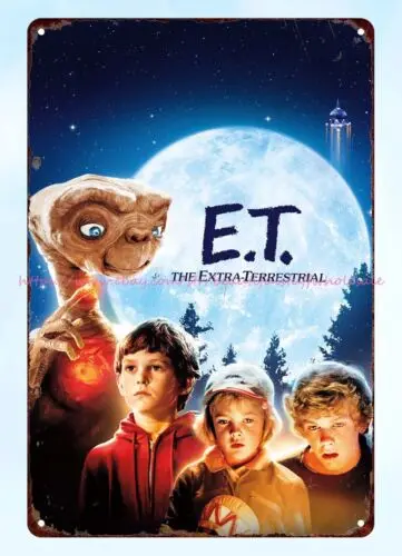 E.T. the extra-terrestrial 1982 film metal tin sign wall decor that says home