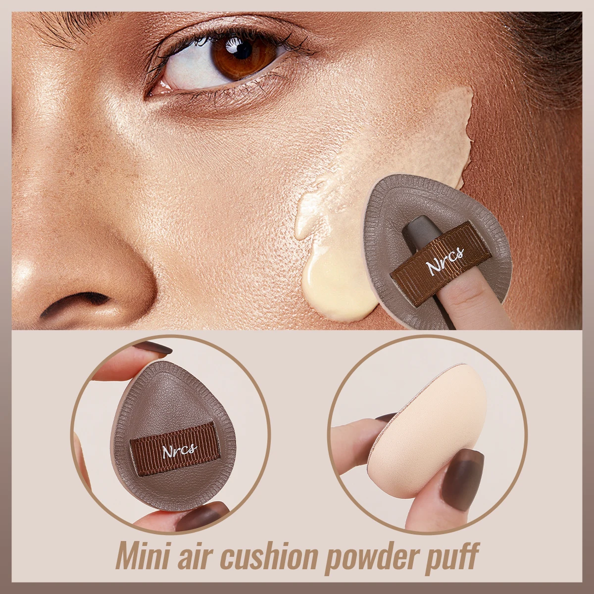 5 قطع بدلة منتفخة، رطبة وجافة، مادة ناعمة، مكياج سريع يومي، مكياج مناسب للمبتدئين، سهل الحمل.