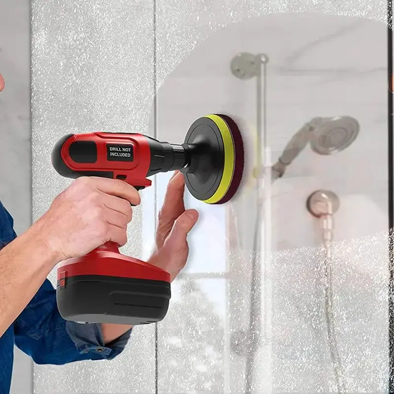 

12pcs, Drill Brush Attachment Set, Power Cleaning Scrub Brush And Scrub Sponge, For Grout Floor, Tile, Bathroom, Kitchen