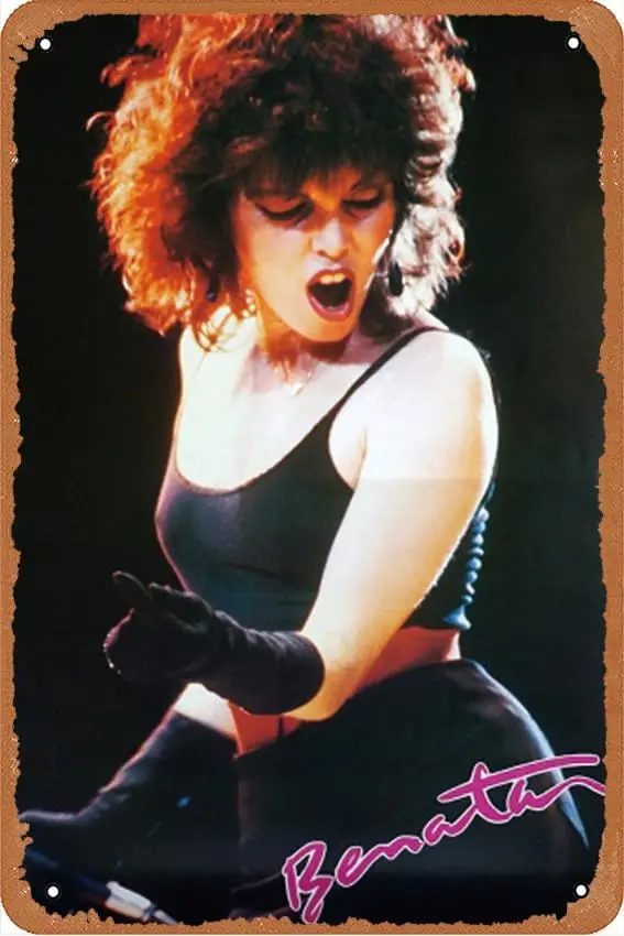 Pat Benatar (very limited stock, published in 1984 so rare but very creased) Retro Poster 12 x 8 Inches Vintage Metal Tin Sign f