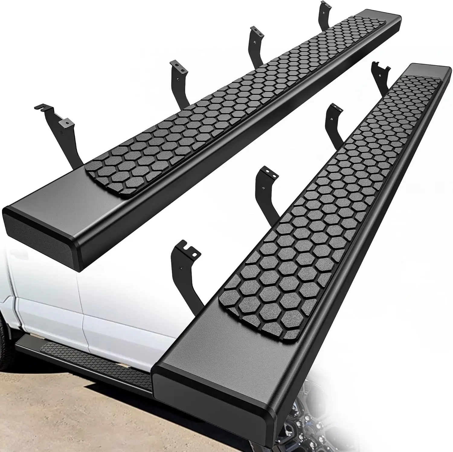 

6 Inch Running Boards Side Steps Compatible with 2022-2025 Toyota Tundra CrewMax Cab - Textured Black Step Rails Nerf Bars