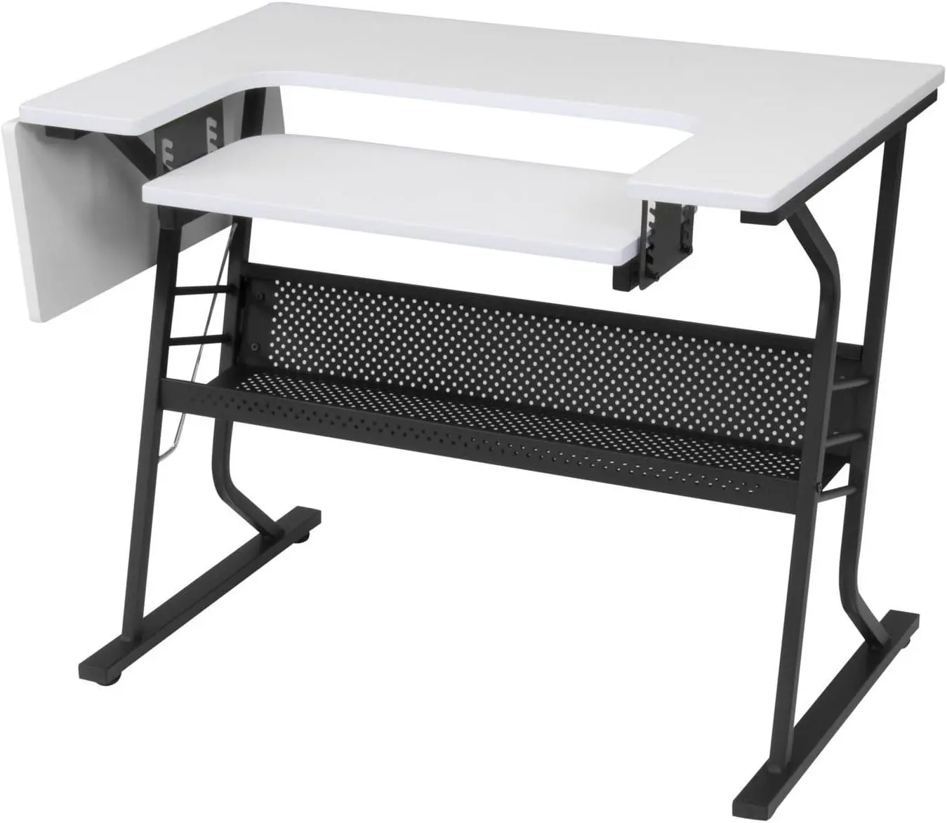 Eclipse Hobby/Sewing Craft Table, Black/White