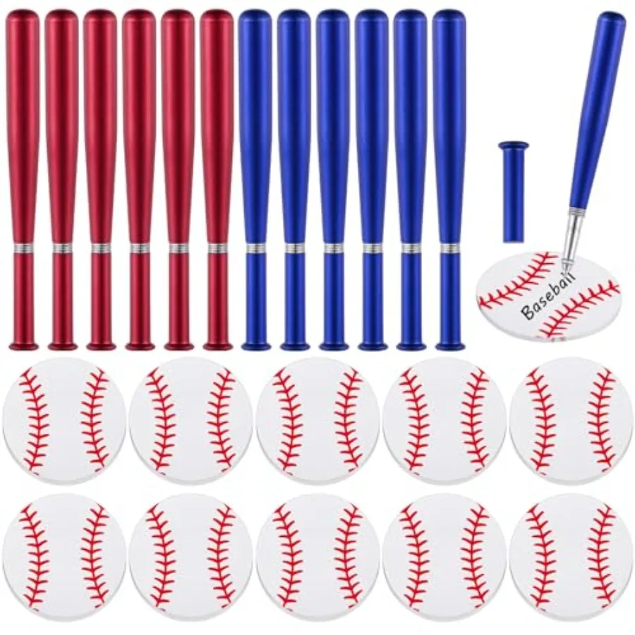 

12 Pcs Baseball Ballpoint Pens and 12 Pads Sticky Notes Cool Baseball Party Favors Mini Decorative Pens Funny Sports Club Props