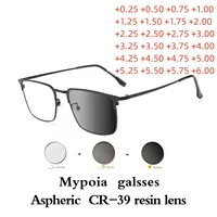 Gafas de lectura fotocromáticas de transición solar de medio marco para hombres y mujeres, gafas de negocios para hipermetropía, gafas para exteriores, dioptrías + 1,0 a 6,0