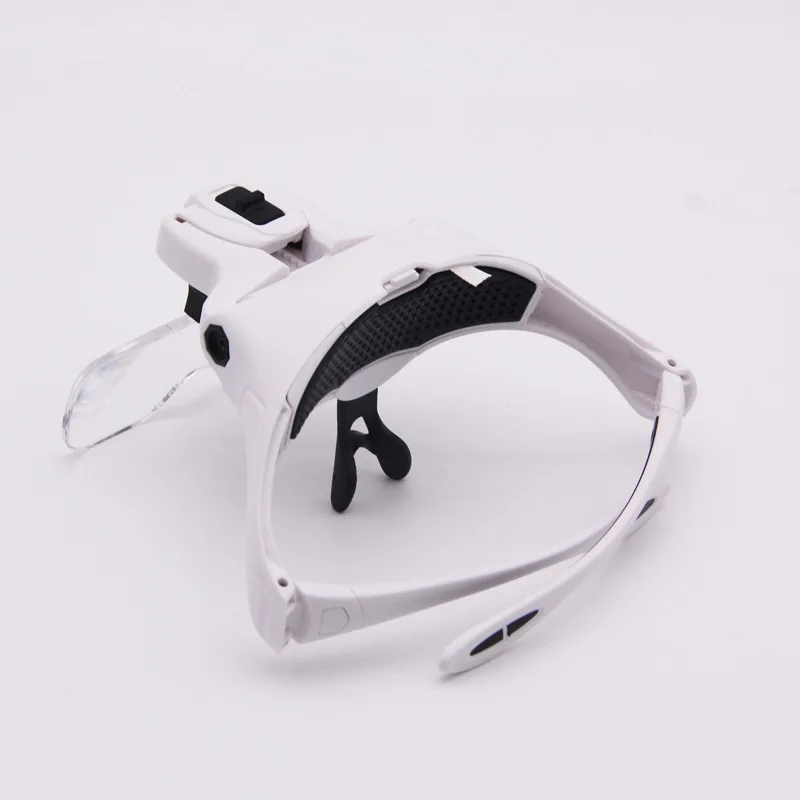 Head-Mounted Magnifying Glasses with Multi-Lens 1X 1.5X 2X 2.5X 3.5X for Repair & Reading Two LED Lights