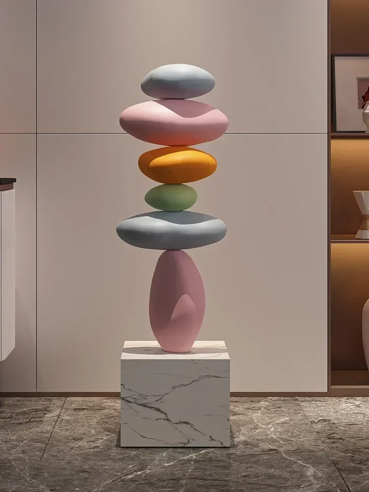 Creative Home Decor Large Stone 80CM Glowing Stone Statue Indoor Feng Shui Sculpture Creative Home Decor Living Room Accessories - Image 5