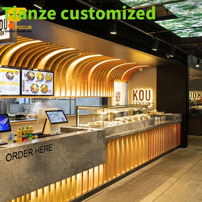 {customized}Bubble Tea Workstation Restaurant Bar Display Furniture Food Cafe Coffee Shop Bar Counter Design