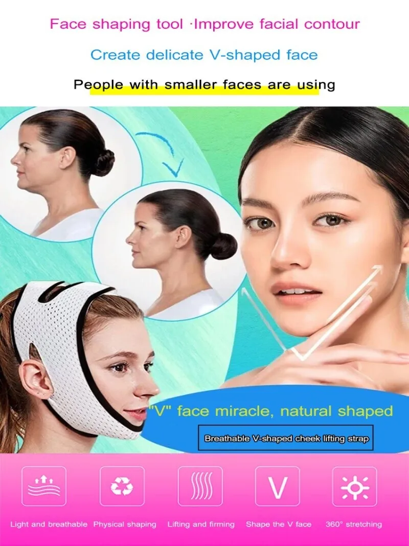 Sleeping face molding belt small v face bandage mask melon face lifting tight strap face double chin decree lines bite muscle