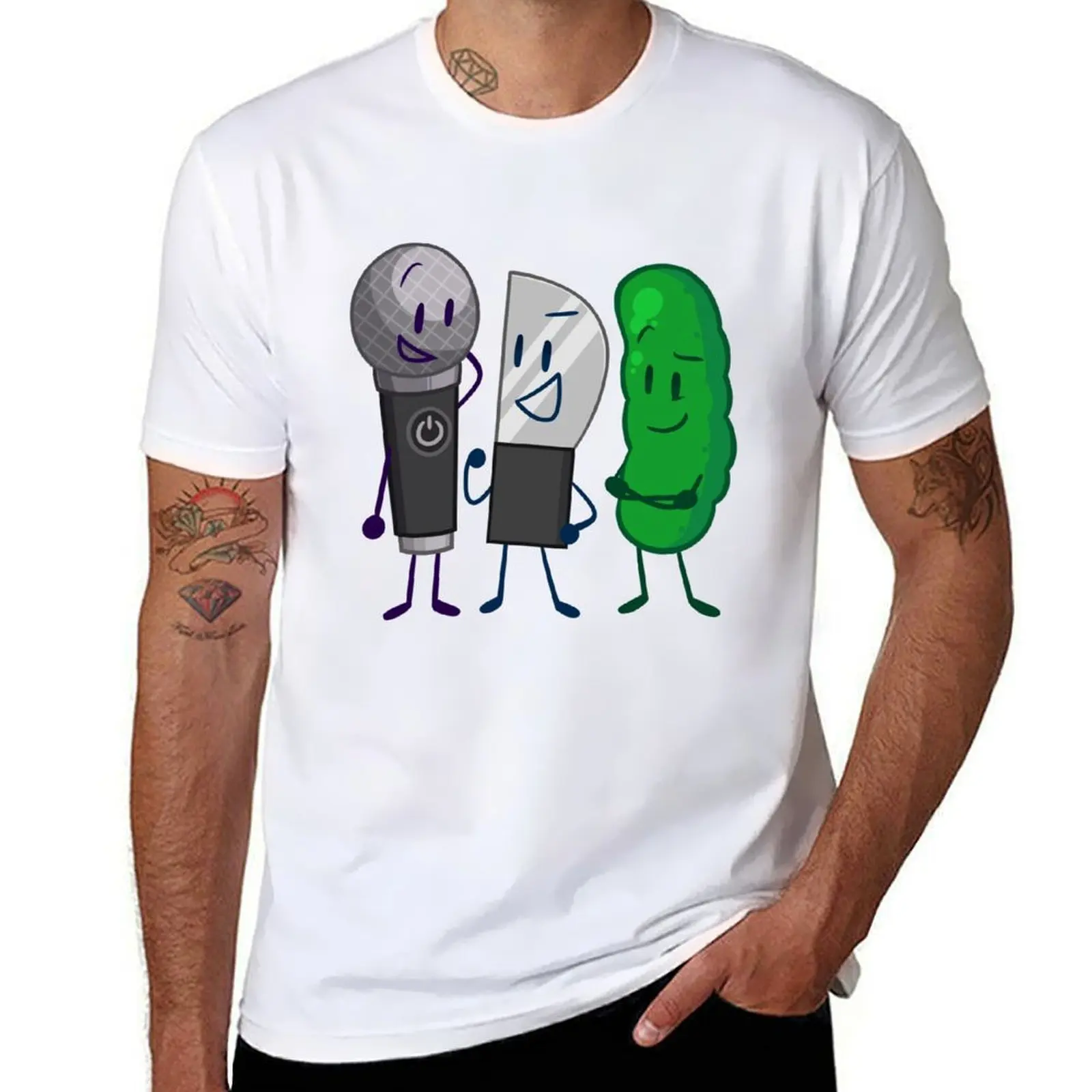 

t shirt cotton Knife man Microphone t and for Insanity) shirts Pickle fit man (Inanimate man T-Shirt shirts slim designer t