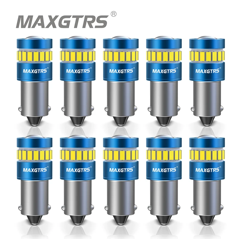 10x High Power Canbus Error Free BA9S T4W BAX9S H6W BAY9S H21W LED Reverse Parking Side Light License Plate Lights White
