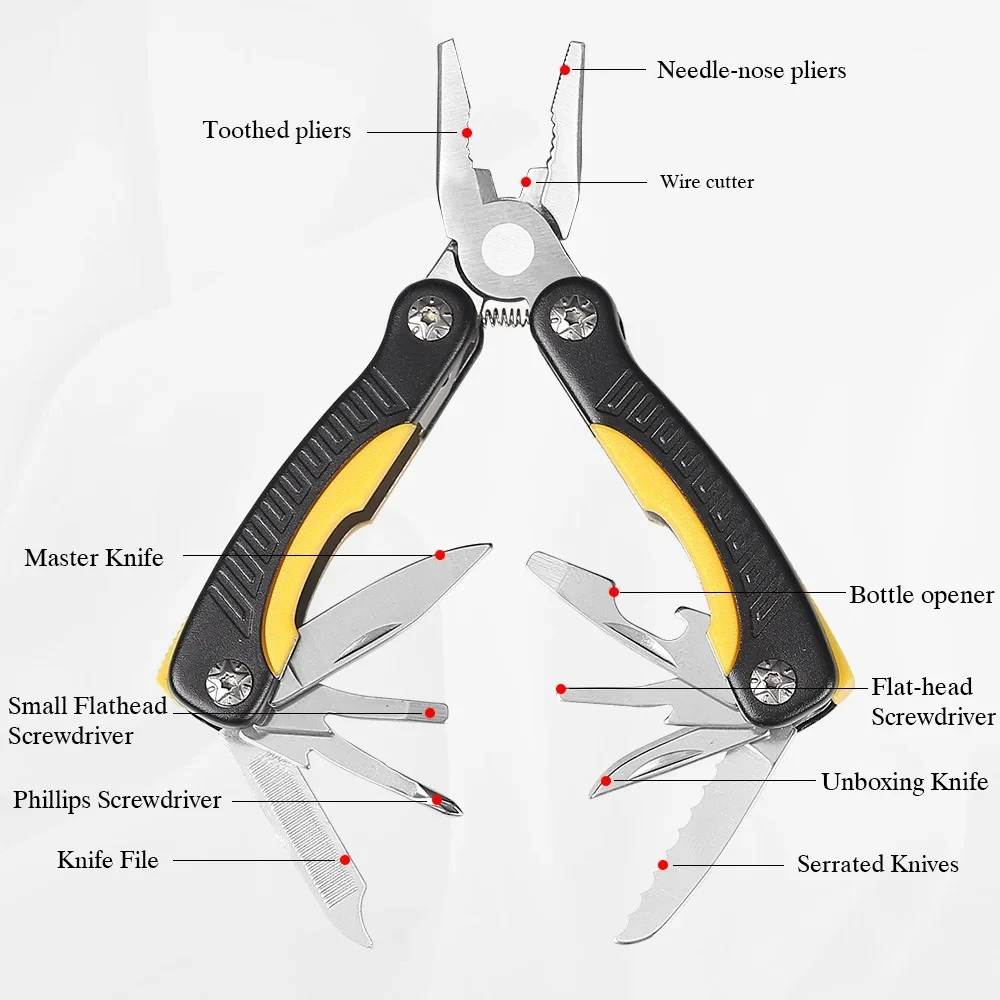 Folding Multi-functional combination pliers outdoor tools screwdriver stainless steel folding knife Portable Tactical Gear Tools