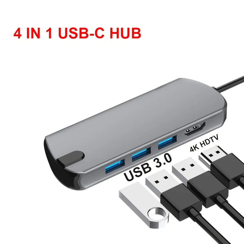 

USB C HUB Type C to HDMI-compatible Docking Station Splitter Thunderbolt 3 Laptop Adapter With For Macbook Air M1 iPad Pro