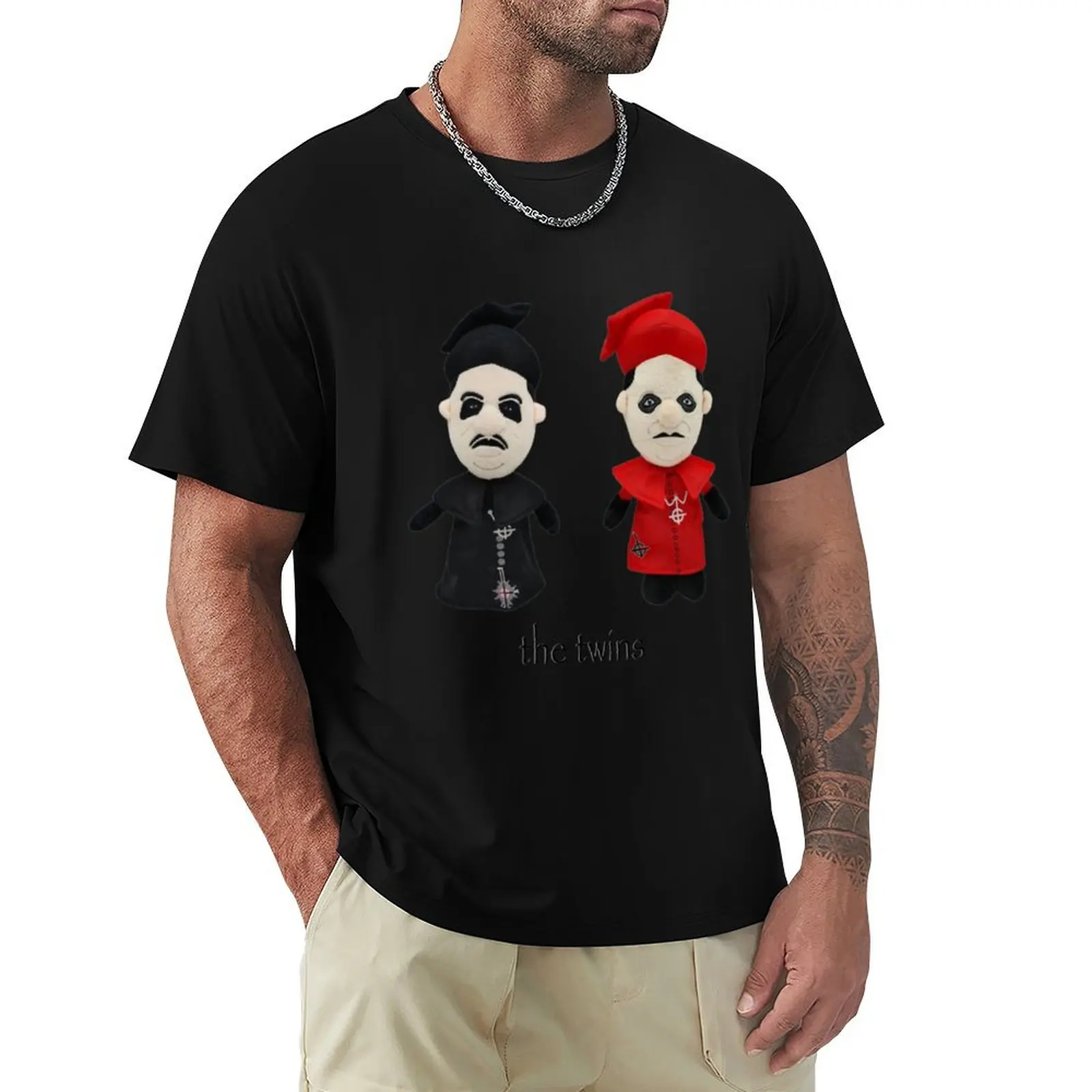 The twins cardinal plushie copia black and red T-Shirt t shirt man plain T-Shirt