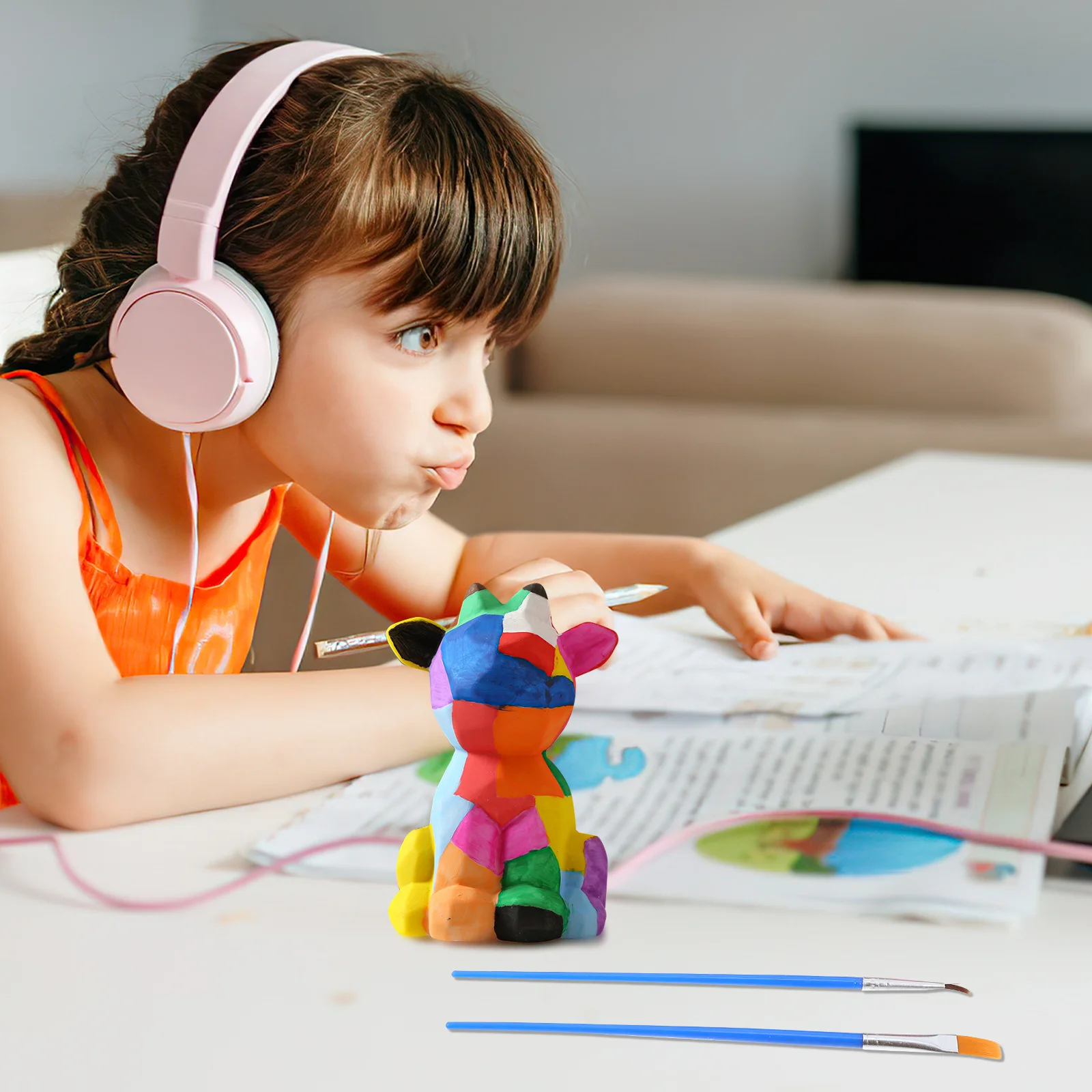 

1Set Paint Your Own Deer Lamp Kit DIY Geometric Night Light Decorative Bedside Table Lamp Gift Deer Lamps DIY Paining Kit