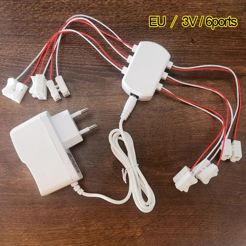 3V/12V AC/DC Adapter Voeding met 6/12 poorten EU Power adapter Uitgang voor Model Led Licht Lamp/Spoorweg/Spoorweg/Trein Layout