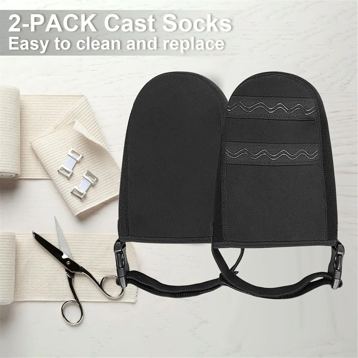 ABBK-2 قطعة من أغطية أصابع القدم الواقية للقدم، جوارب مصبوبة فوق البالغين المصبوبين، أغطية أصابع القدم غير قابلة للانزلاق قابلة للتعديل