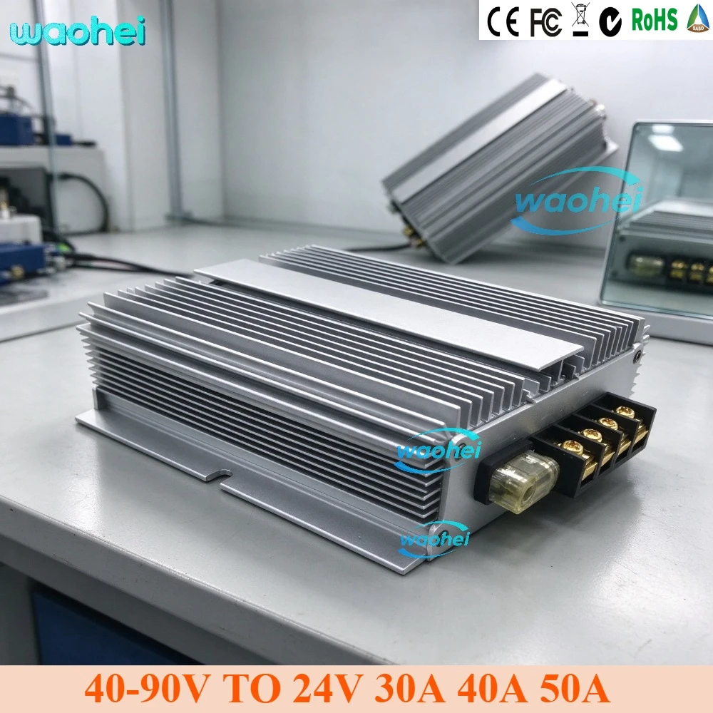 DC DC Buck Converter 40V-90V 48V 60V72V TO 24V 30A 40A 50A 24 Volt Step Down Voltage Regulator Transformer for Car Supply Device