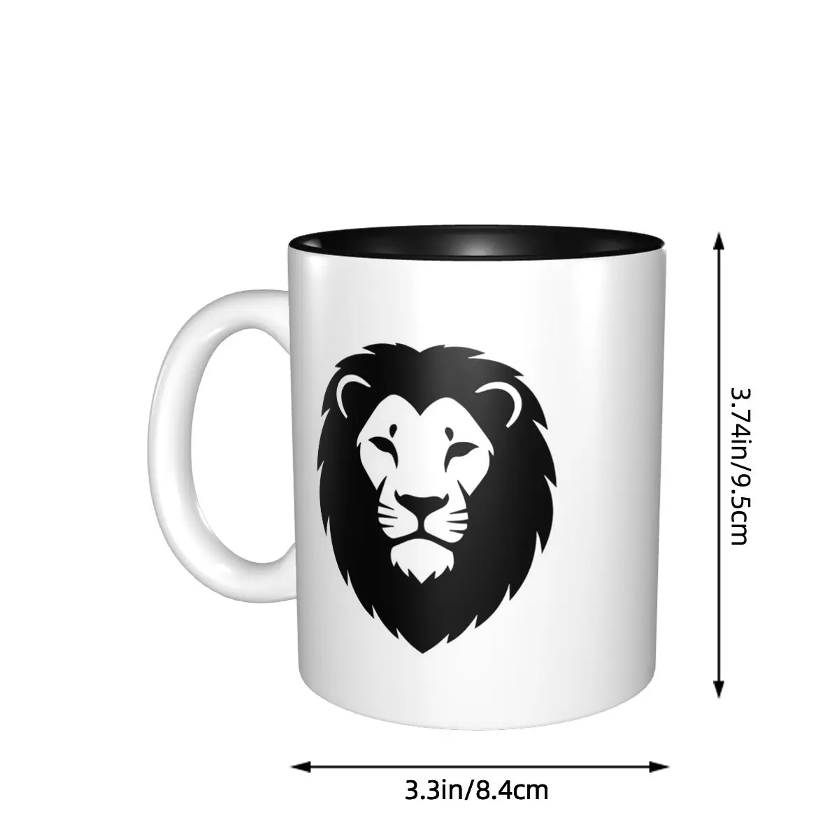 Lion Head Facing Forward Mug Funny Ceramic Coffee Cups Tea Mugs Milk Cup Drinkware Gifts for Woman Man