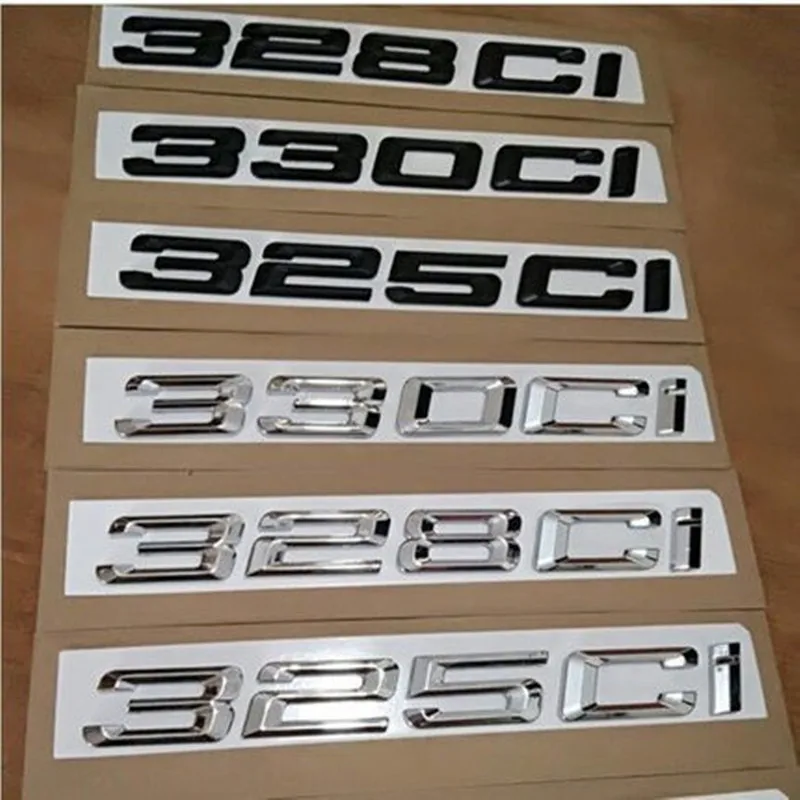 3D ABS Chrome Black Car Trunk Letters  For BMW 316ci 318ci 320ci 325ci 328ci 330ci 335ci Logo Emblem Badge Sticker Accessories